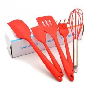 Bộ 5 dụng cụ silicon cơ bản màu đỏ